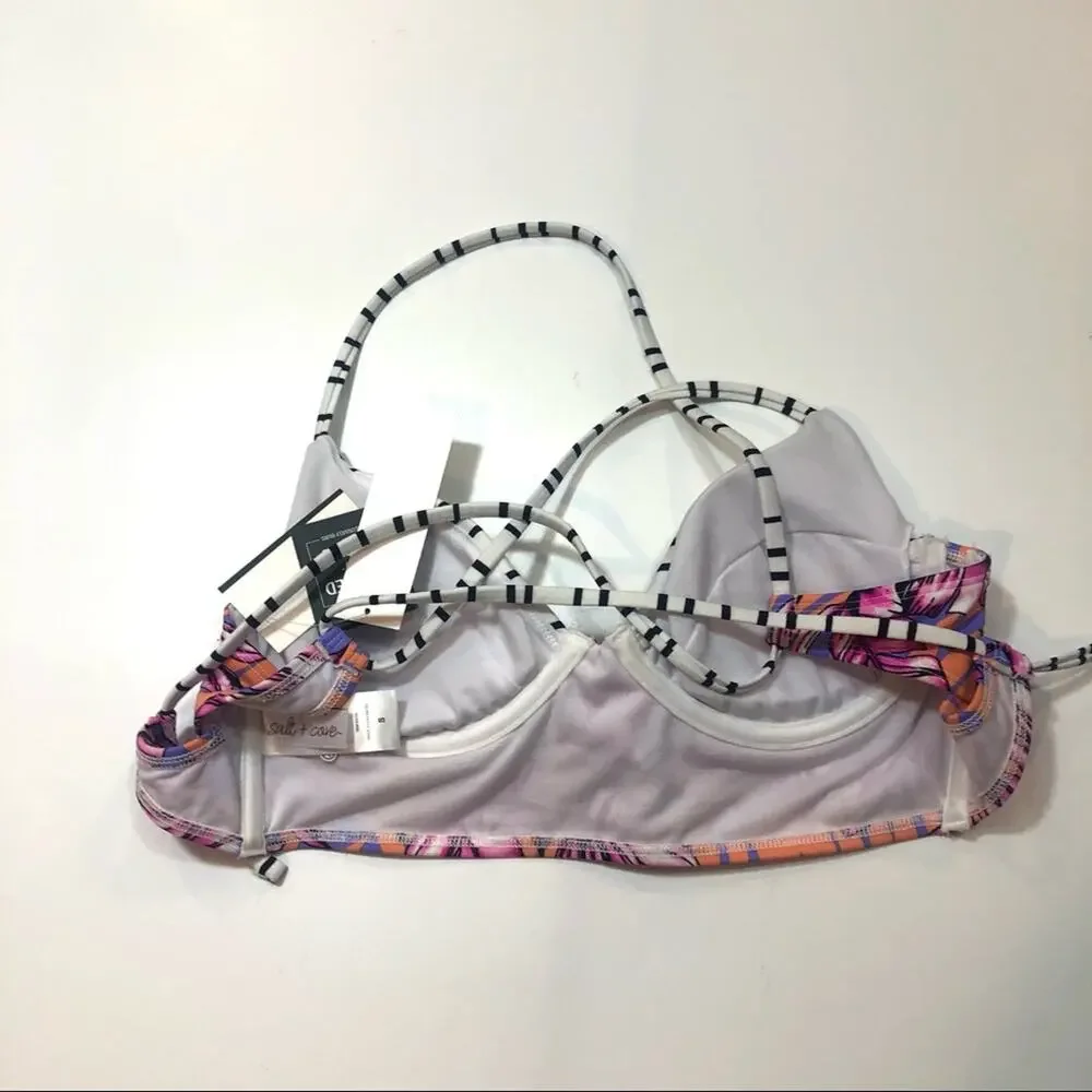 Salt + Cove LILAC Hawaii Printed Bikini Swim Top